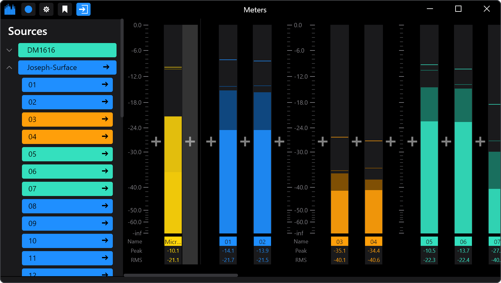 Coloured channels and separators