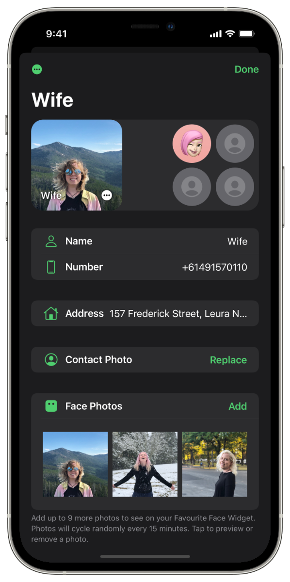 Private contact details